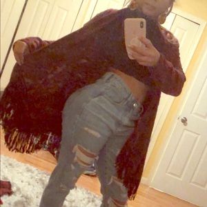 cardigan sweater fringe